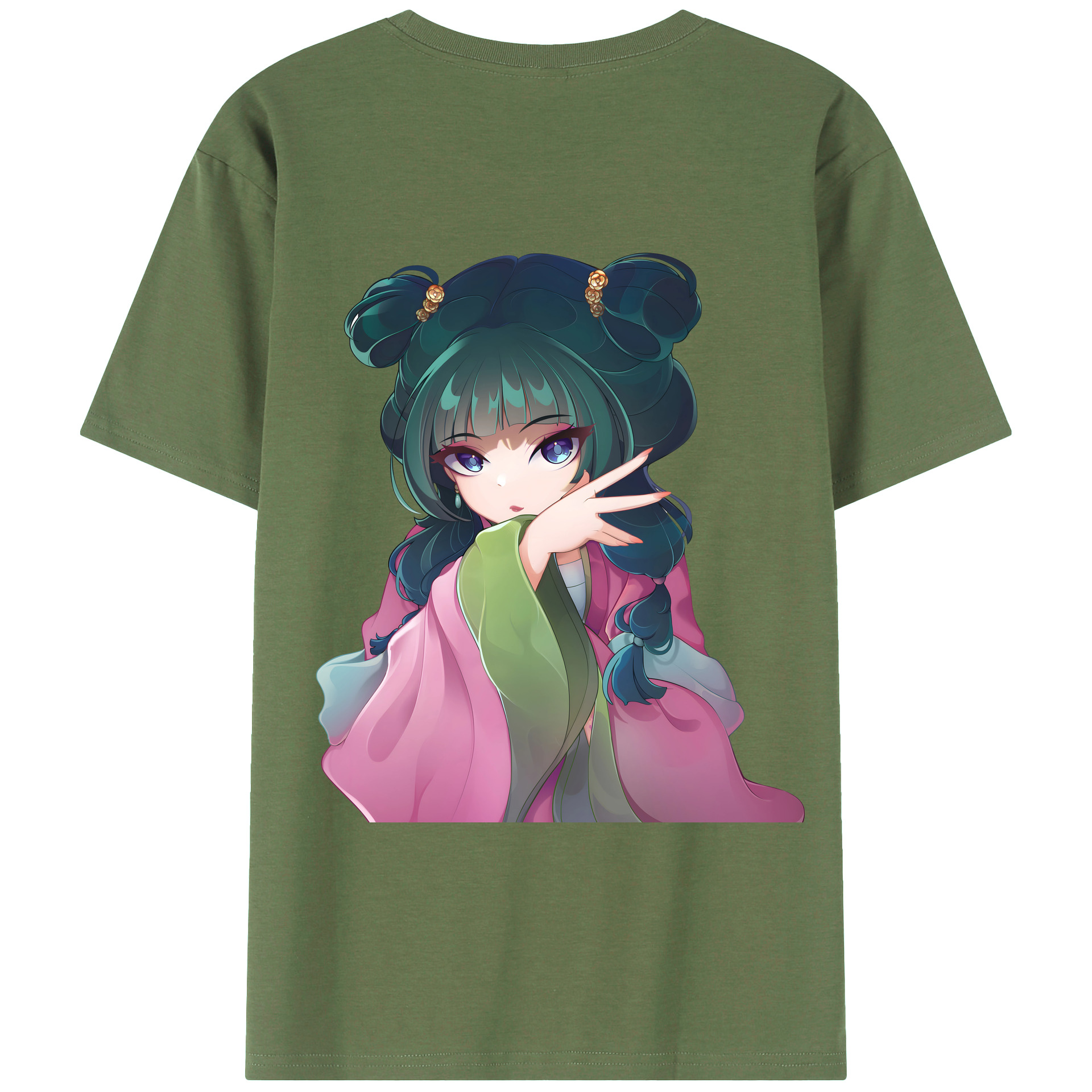 （画像用） 薬屋のひとりごと The Apothecary Diaries 綿100％ メンズ半袖Tシャツ（バックプリント） 通気性